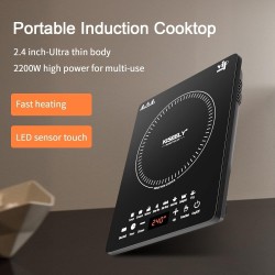 Plaque à induction, 2200W plaque de cuisson induction portable avec fonctionnement silencieux, 8 modes de cuisson tactile avec c