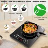 Plaque à induction, 2200W plaque de cuisson induction portable avec fonctionnement silencieux, 8 modes de cuisson tactile avec c