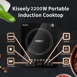 Plaque à induction, 2200W plaque de cuisson induction portable avec fonctionnement silencieux, 8 modes de cuisson tactile avec c