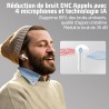 Ecouteurs bleutooth sans fil, écouteurs sans fil bleutooth 5.4, 6 micro enc anti bruit, basses puissantes, 60h de lecture, étanc