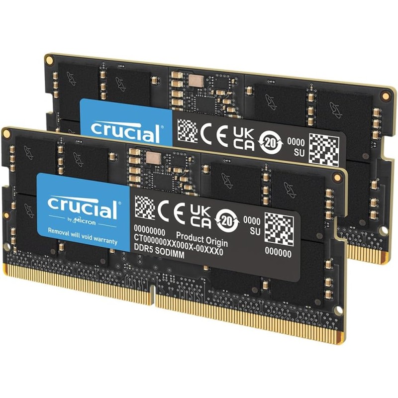 Crucial RAM DDR5 96Go Kit (2x48Go) 5600MHz SODIMM, Mémoire pour Ordinateur Portable, Mini PC (ou 5200MHz / 4800MHz) CL46 - CT2K4