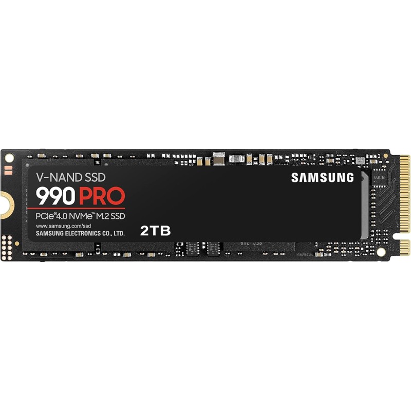 Samsung SSD 990 Pro NVMe M.2 Pcle 4.0, SSD Interne, Capacité 2 To, Vitesse de lecture jusqu'à 7 450 Mo/s, Gestion Intelligente d