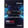 Samsung SSD 990 Pro NVMe M.2 Pcle 4.0, SSD Interne, Capacité 1 To, Vitesse de lecture jusqu'à 7 450 Mo/s, Gestion Intelligente d