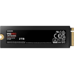 Samsung SSD Interne 990 PRO avec dissipateur, NVMe M.2 PCle 4.0, 2 To, Vitesse de lecture jusqu'à 7 450 Mo/s, Gestion Intelligen