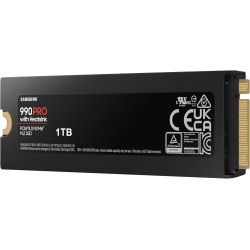 Samsung SSD Interne 990 PRO avec dissipateur, NVMe M.2 PCle 4.0, 1 To, Vitesse de lecture jusqu'à 7 450 Mo/s, Gestion Intelligen