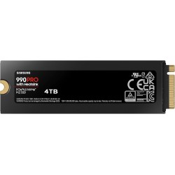 Samsung SSD Interne 990 PRO avec dissipateur, NVMe M.2 PCle 4.0, 4 To, Vitesse de lecture jusqu'à 7 450 Mo/s, Gestion Intelligen