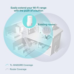 TP-Link Répéteur WiFi(TL-WA850RE), Amplificateur WiFi N300, WiFi Extender, WiFi Booster, 1 Port Ethernet, couvre jusqu'à 90㎡, Co