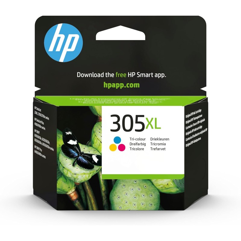 HP 305XL Cartouche d'Encre Trois Couleurs grande capacité Authentique (3YM63AE), Cyan/Magenta/Jaune