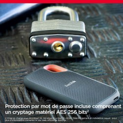 SanDisk Extreme Disque SSD Externe 1 To (Portable NVMe SSD, jusqu'à 1050 Mo/s en lecture, 1000 Mo/s en écriture, USB-C, Résistan