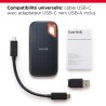 SanDisk Extreme Disque SSD Externe 2 To (Portable NVMe SSD, jusqu'à 1050 Mo/s en lecture, 1000 Mo/s en écriture, USB-C, Résistan