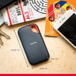 SanDisk Extreme Disque SSD Externe 500 Go (Portable NVMe SSD, jusqu'à 1050 Mo/s en lecture, 1000 Mo/s en écriture, USB-C, Résist