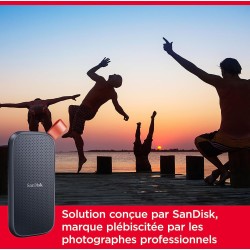 SanDisk Portable SSD 1 To (Disque SSD Externe, Portable SSD, des vitesses allant jusqu'à 800 Mo/s, Disque NVMe SSD, Robust SSD, 