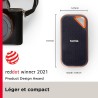 SanDisk Extreme PRO Disque SSD Externe 2 To (Portable NVMe SSD, jusqu'à 2000 Mo/s en lecture / écriture, USB-C, Résistance à la 