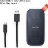 SanDisk Portable SSD 2 To (Portable Externe NVMe SSD, des vitesses allant jusqu'à 800 Mo/s, Robust, Crochet en caoutchouc robust