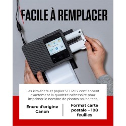 Canon SELPHY RP-108 lot encre + papier, 2 cartouches d'encre pour imprimante (2 x cartouches) et 108 feuilles (100 x 148 mm) pou