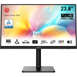 MSI Modern MD2412P Écran Bureautique 23.8" Full HD - Dalle IPS 1920x1080, 100Hz, Confort Oculaire, Montage VESA, Haut-Parleurs I