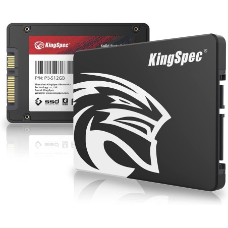 KingSpec 512Go 2.5" SATA SSD, 3D NAND Flash Disque Dur SSD Interne, Vitesse de Lecture jusqu'à 550 Mo/Sec - pour Ordinateur de B