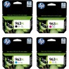 HP 963XL Pack de 4 Cartouches d'Encre Noire, Cyan, Magenta et Jaune grandes capacités Authentiques (3YP35AE) pour HP OfficeJet P