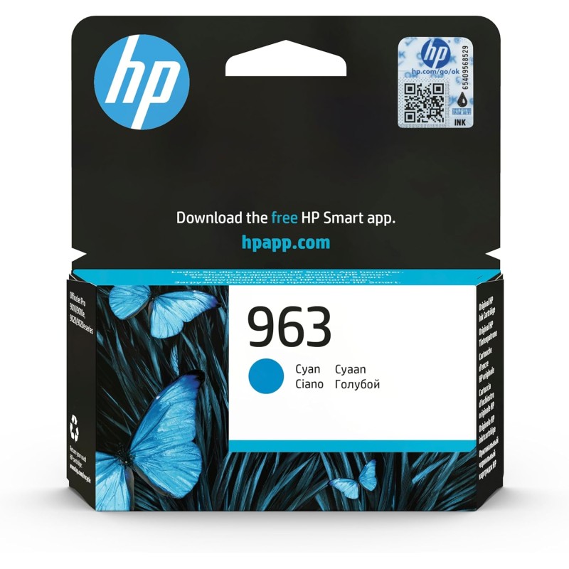 HP 963 Cartouche d'Encre Cyan Authentique (3JA23AE) pour HP OfficeJet Pro 9010 series / 9020 series