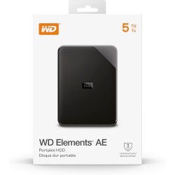 WD Elements AE 5 to Disque Dur Portable Externe, SuperSpeed USB 3.2 Gen 1/USB 3.0, Capacité Accrue prête à l’Emploi, Formaté pou