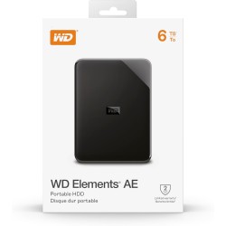 WD Elements AE 6 to Disque Dur Portable Externe, SuperSpeed USB 3.2 Gen 1/USB 3.0, Capacité Accrue prête à l’Emploi, Formaté pou