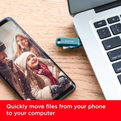 SanDisk Ultra Dual Drive Go, 128 Go Flash Drive, Clé USB C (pour Android Smartphone Stockage, Tablettes, Mac et PC, jusqu'à 400 