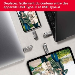 SanDisk Ultra Dual Drive Luxe 64GB USB-C/USB 3.2 Plata