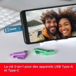 SanDisk Ultra Dual Drive Go, 512 Go Flash Drive, Clé USB C (pour Android Smartphone Stockage, Tablettes, Mac et PC, jusqu'à 400 