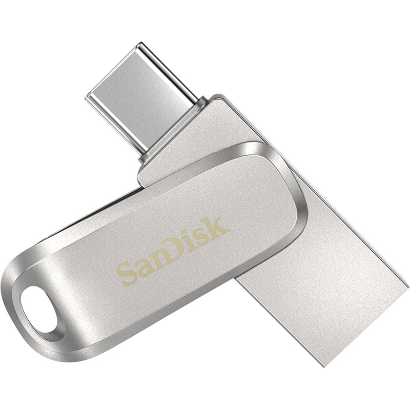 SanDisk Ultra Dual Drive Luxe Lecteur USB Flash 1 to USB Type-A/USB Type-C 3.2 Gen 1 (3.1 Gen 1) Acier Inoxydable