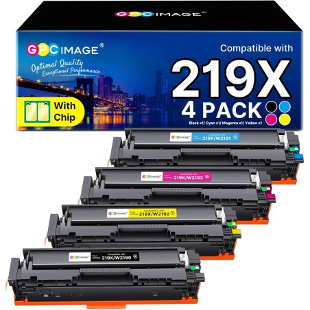 GPC Image 219X MFP 3302FDW Toner avec Puce Compatible pour HP 219A 219X pour Color Laserjet Pro MFP 3302FDW 3302SDW 3302FDN 3302