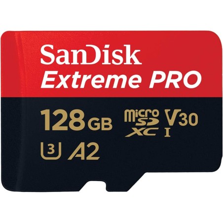 SanDisk 128 Go Extreme PRO microSDXC carte + adaptateur SD + RescuePro Deluxe jusqu'à 200 Mo/s avec des performances applicative