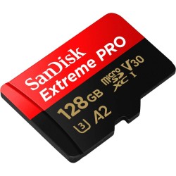 SanDisk 128 Go Extreme PRO microSDXC carte + adaptateur SD + RescuePro Deluxe jusqu'à 200 Mo/s avec des performances applicative