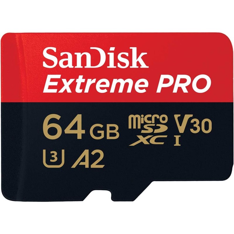 SanDisk 64 Go Extreme PRO microSDXC carte + adaptateur SD + RescuePro Deluxe jusqu'à 200 Mo/s avec des performances applicatives