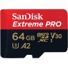SanDisk 64 Go Extreme PRO microSDXC carte + adaptateur SD + RescuePro Deluxe jusqu'à 200 Mo/s avec des performances applicatives