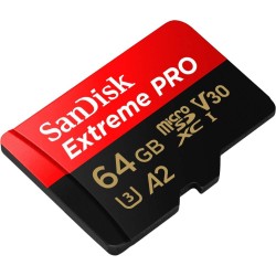 SanDisk 64 Go Extreme PRO microSDXC carte + adaptateur SD + RescuePro Deluxe jusqu'à 200 Mo/s avec des performances applicatives
