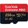 SanDisk Extreme PRO 256 Go microSDXC, Carte micro sd + adaptateur SD (Pour smartphone, caméra d'action ou droner, jusqu'à 200 Mo