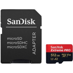 SanDisk Extreme PRO 512 Go microSDXC, Carte micro sd + adaptateur SD (Pour smartphone, caméra d'action ou droner, jusqu'à 200 Mo