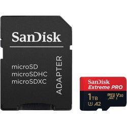 SanDisk Extreme PRO 1 To microSDXC, Carte micro sd + adaptateur SD (Pour smartphone, caméra d'action ou droner, jusqu'à 200 Mo/s