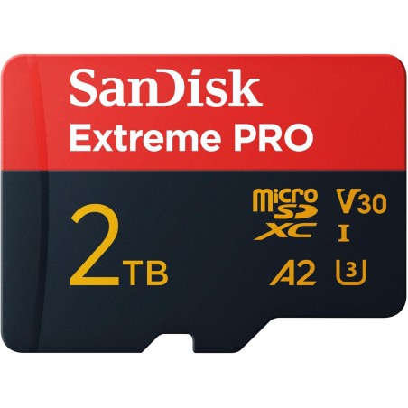 SanDisk Extreme PRO 2 To microSDXC, Carte micro SD + adaptateur SD (Pour smartphone, caméra d'action ou droner, jusqu'à 250 Mo/s