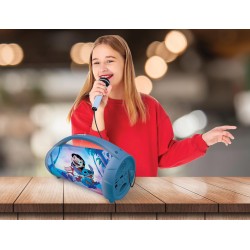 Lexibook, Disney Stitch, Enceinte Haut-Parleur sans Fil Lumineuse avec Micro, Son stéréo, Fonction karaoké, Ports USB et Carte S