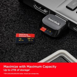 SanDisk Extreme PRO 2 To microSDXC, Carte micro SD + adaptateur SD (Pour smartphone, caméra d'action ou droner, jusqu'à 250 Mo/s