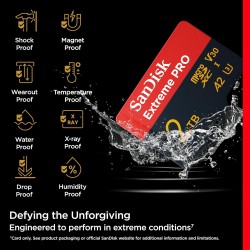 SanDisk Extreme PRO 2 To microSDXC, Carte micro SD + adaptateur SD (Pour smartphone, caméra d'action ou droner, jusqu'à 250 Mo/s