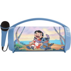 Lexibook, Disney Stitch, Enceinte Haut-Parleur sans Fil Lumineuse avec Micro, Son stéréo, Fonction karaoké, Ports USB et Carte S
