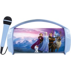 Lexibook, La Reine des Neiges, Enceinte Haut-Parleur sans Fil Lumineuse avec Micro, Son stéréo, Fonction karaoké, Ports USB et C