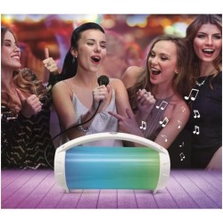 Lexibook, iparty, enceinte portable bleutooth lumineuse avec micro, stéréo, effets lumineux, sans-fil, karaoké, usb, carte sd, b