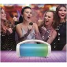 Lexibook, iparty, enceinte portable bleutooth lumineuse avec micro, stéréo, effets lumineux, sans-fil, karaoké, usb, carte sd, b