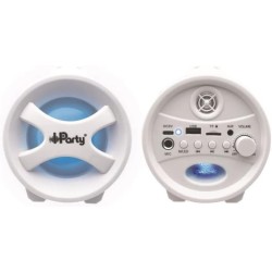 Lexibook, iparty, enceinte portable bleutooth lumineuse avec micro, stéréo, effets lumineux, sans-fil, karaoké, usb, carte sd, b