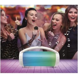 Lexibook, iparty, enceinte portable bleutooth lumineuse avec micro, stéréo, effets lumineux, sans-fil, karaoké, usb, carte sd, b