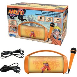 Lexibook, Naruto, Enceinte Haut-Parleur sans Fil Lumineuse avec Micro, Son stéréo, Fonction karaoké, Ports USB et Carte SD, Batt