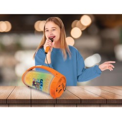 Lexibook, Naruto, Enceinte Haut-Parleur sans Fil Lumineuse avec Micro, Son stéréo, Fonction karaoké, Ports USB et Carte SD, Batt